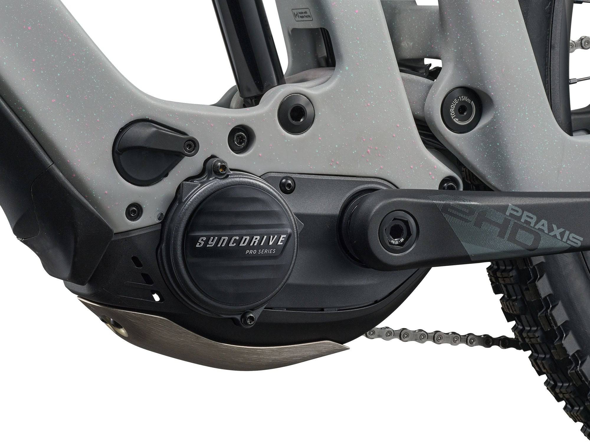 Giant Reign Advanced E+ 2 2026 e-mountain bike with SyncDrive Pro 3 motor, shown outdoors on rugged mountain trail.