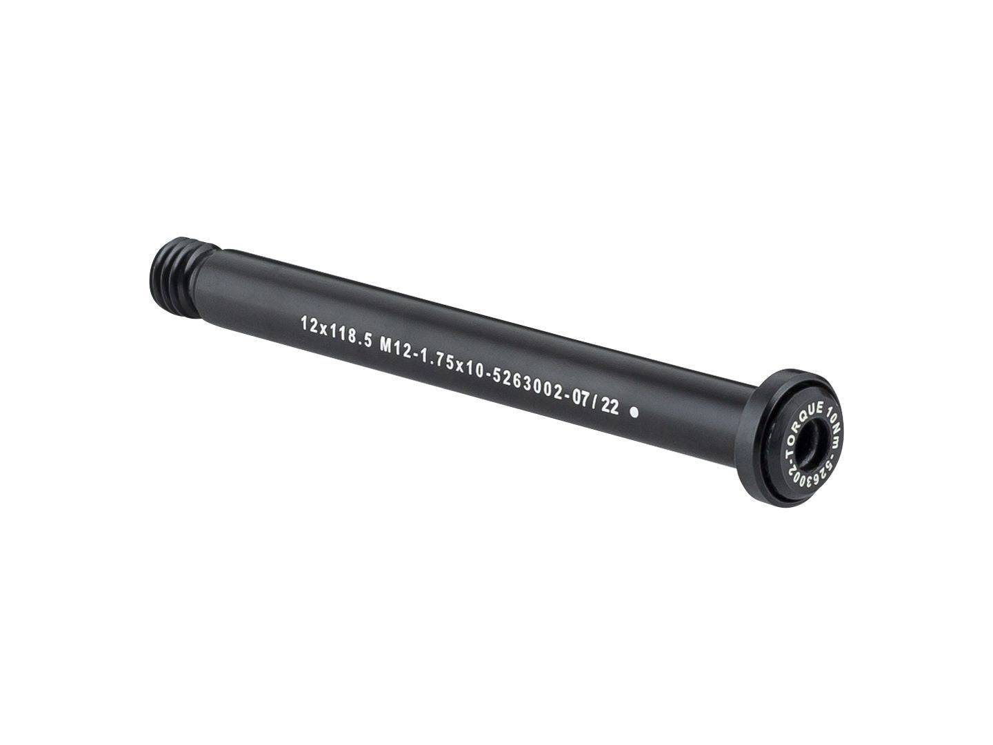 Bontrager Switch Lever Front Thru-Axle for bikes, 118.5mm length, compatible with 6mm hex key, bike component part