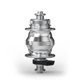 Silver SP SL-9 Ultraslim Dynamo Disc Hub for centre lock disc brakes, showcasing its compact design and high-efficiency power generation.