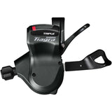 Shimano Tiagra SL-4703 mechanical 3-speed left flat bar shifter with optical display, used on bike handlebar components.
