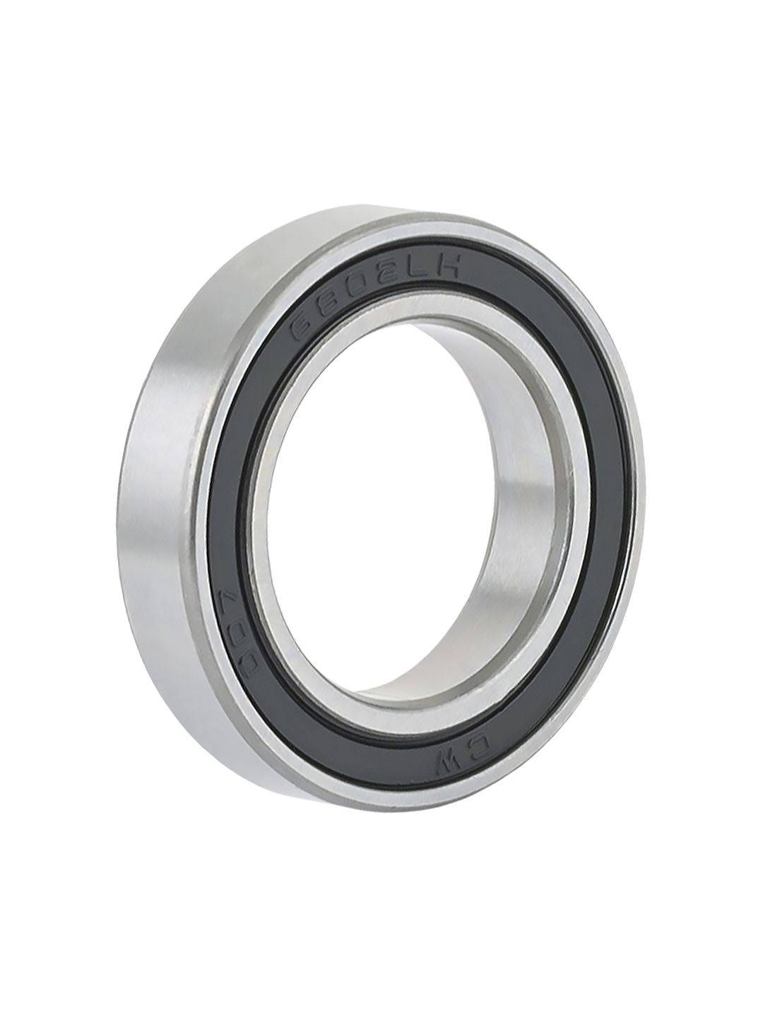 Silver Bontrager 6802 LLH replacement hub bearing for Bontrager bike hubs, showing the bearing's detailed metal components.
