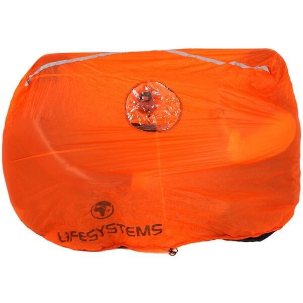 Lifesystems Ultralight survival shelter for 2 persons, waterproof outdoor tent with compact design for camping and emergency use.