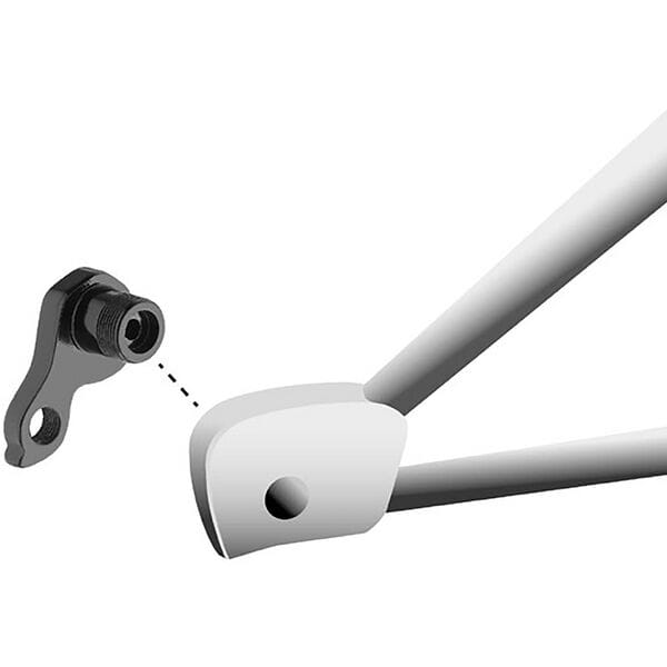 M Part Trek Gear Hanger for bike frame protection and gear alignment, showing the metal component with mounting details.