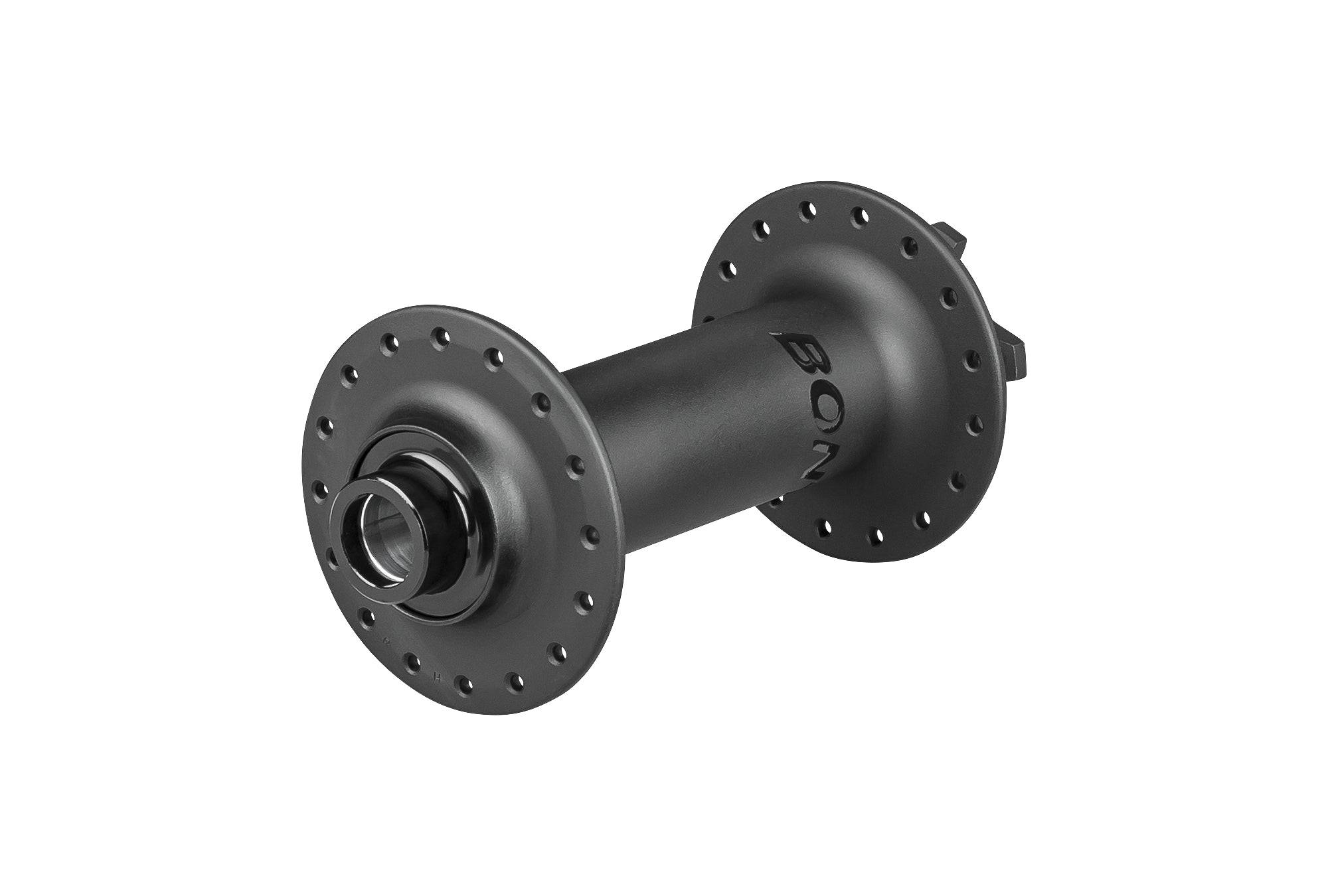 Bontrager Rapid Drive fat bike front hub with 150mm old, 32h, 6-bolt black disc brake compatibility, component for fat bikes