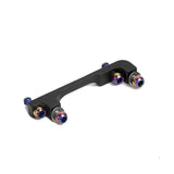 SRAM 40mm post bracket with stainless steel rainbow bolts for standard mount, shown with mounting hardware and components.