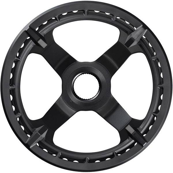 Shimano STEPS SM-CRE50 e-bike chainring for 9/10/11-speed drivetrains, showcasing the black component with gear teeth.
