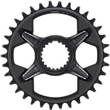 Shimano Deore XT SM-CRM85 12-speed M8100 single chainring replacement for bike components, shown in black with teeth detail.