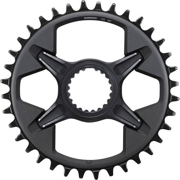 Shimano Deore XT SM-CRM85 12-speed M8100 single chainring replacement for bike components, with teeth and mounting details visible.
