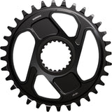 Shimano Deore XT SM-CRM86 single chainring for 12-speed MTB drivetrain, shown with detailed teeth and black finish.