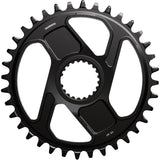 Shimano Deore XT SM-CRM86 single 12-speed MTB chainring for XT M8200 drivetrain, black metal with teeth, close-up view