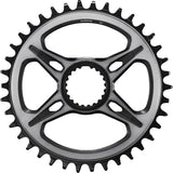 Shimano XTR SM-CRM95 12-speed 1X DCE single chainring for M9100/20/30 cranksets, with a sleek black finish and detailed teeth design.