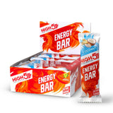 High5 Energy Bar pack of 12 with natural fruit and grain, an endurance snack in colorful packaging.