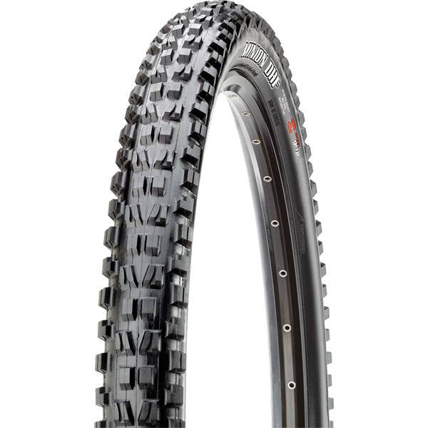 Maxxis Minion DHF mountain bike tyre with tubeless ready design, EXO protection, and 3C MaxxTerra compound for durable off-road performance.