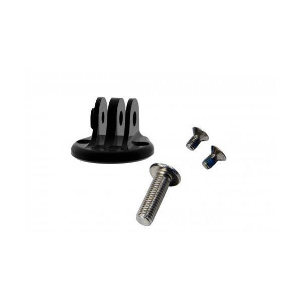 K-Edge GoPro style combo mount adapter for Garmin and action cameras, shown attached to a camera setup.