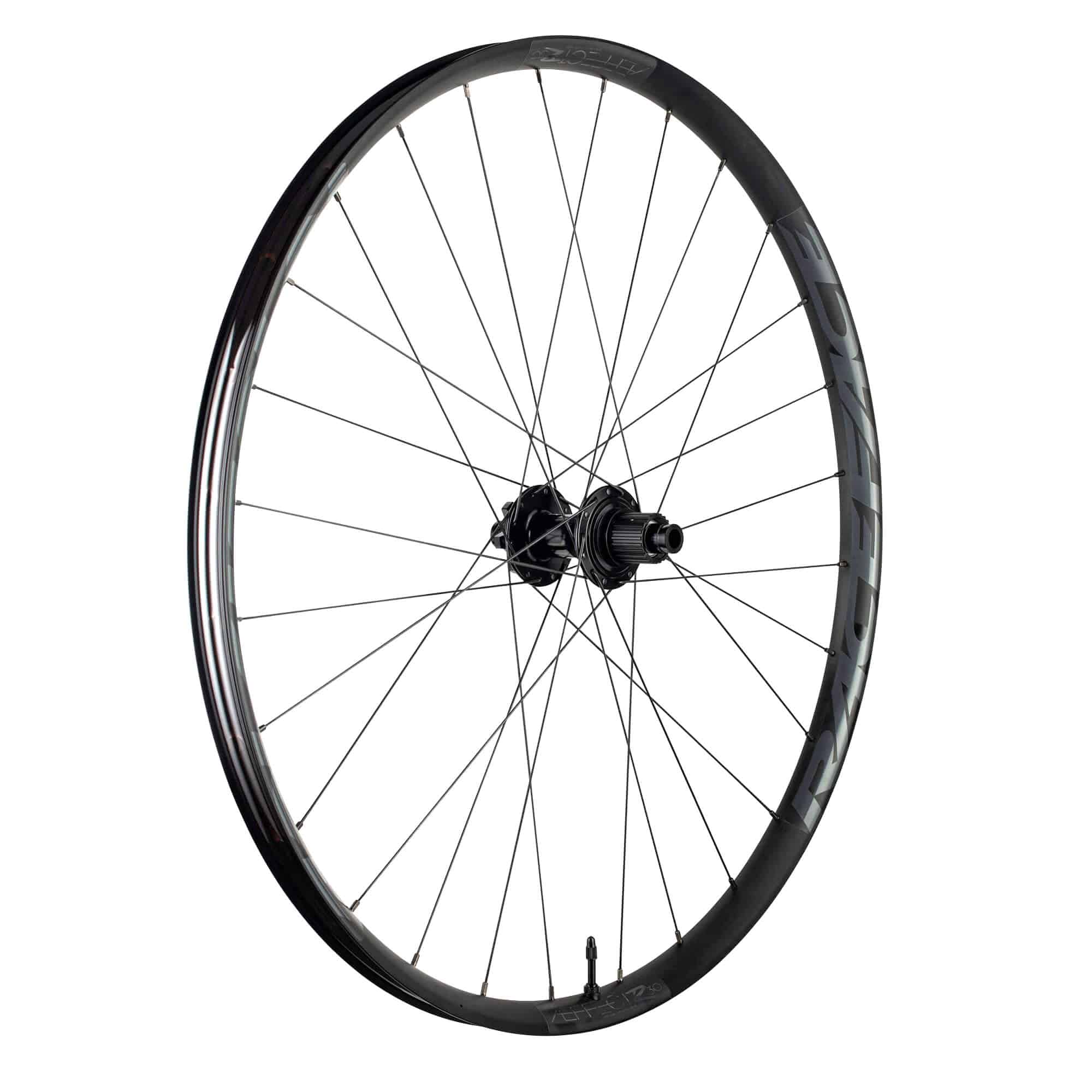 Race Face Affect R 30mm tubeless-ready mountain bike wheels with black rims and spokes, designed for trail and enduro riding.