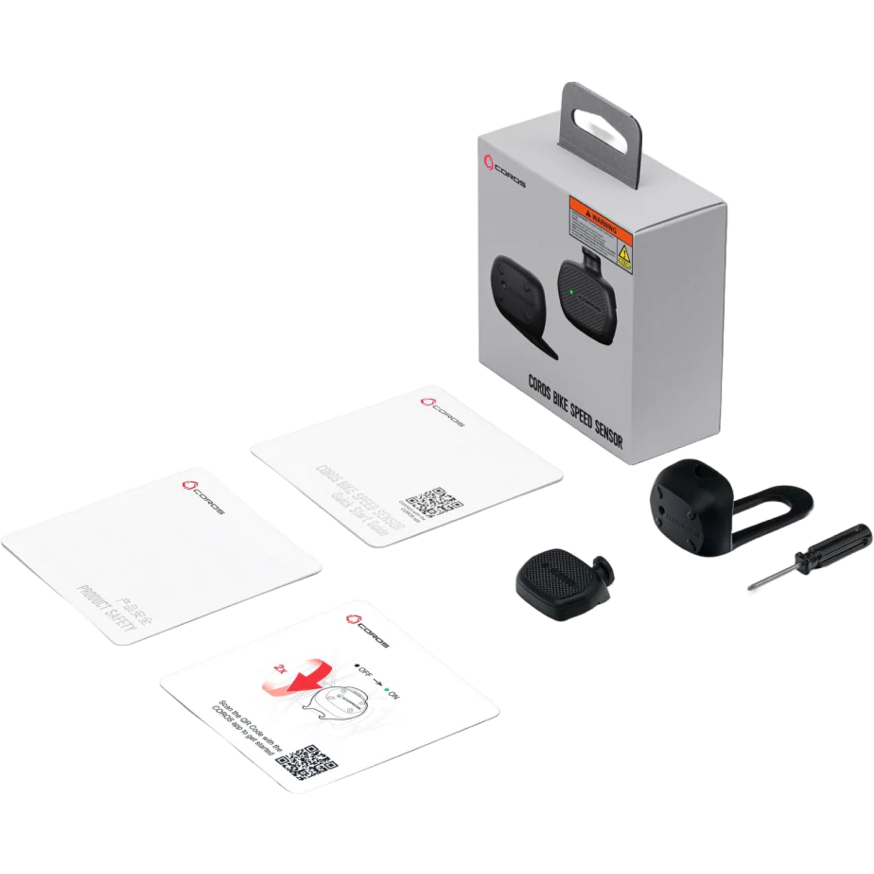 Coros Bluetooth bike speed sensor with IP67 waterproof rating, measuring speed and distance without GPS for cycling accessories.