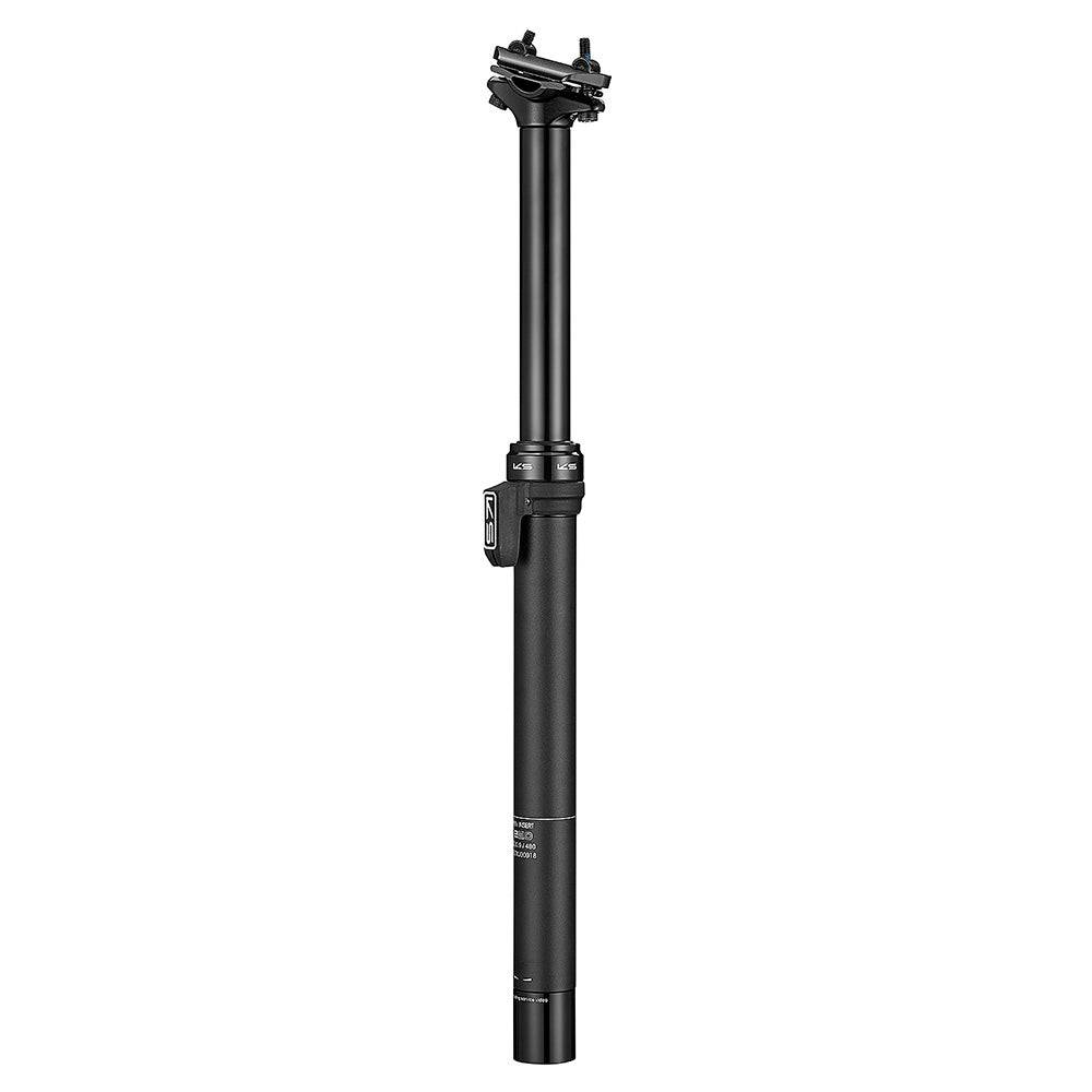 KS Suspension Dropper e20 seatpost with external cable routing, showcasing smooth control and durable components for mountain biking.