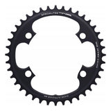 Specialites TA 110pcd 4-arm narrow-wide bike chainring for 10-12 speed mountain and road bikes, shown in black with teeth edges visible.