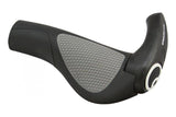 Ergon GP2 ergonomic bike grips with adjustable 2-finger bar ends, designed for comfort and control on bicycle handlebars.
