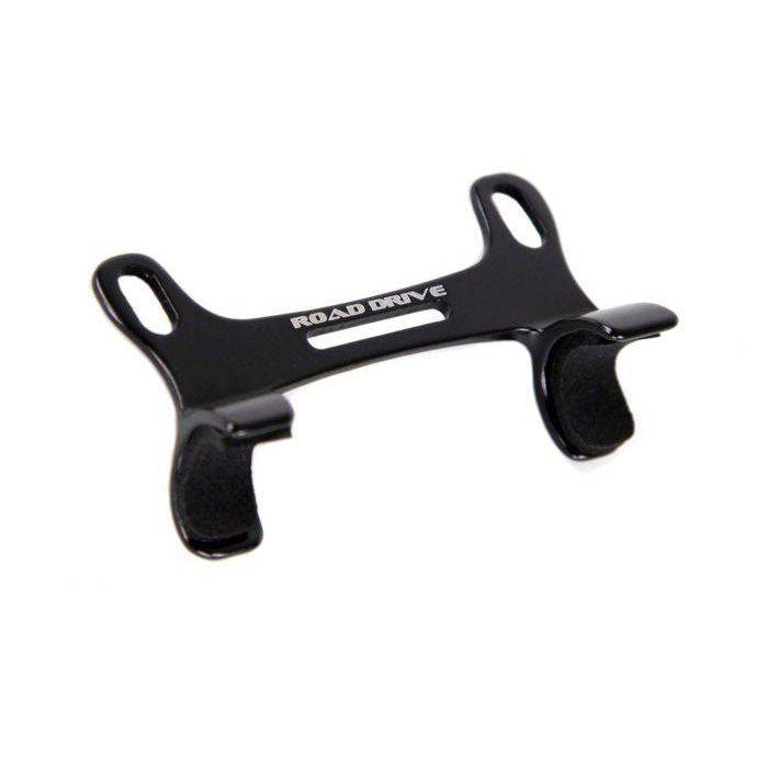 Lezyne Road Drive mount support for bicycle pump, black accessory compatible with Road Drive models, mounted on bike frame.