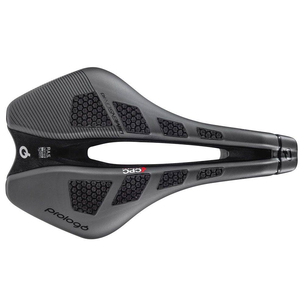 Prologo Dimension Nack CPC 143 unisex cycling saddle with ergonomic design and comfortable padding for road cycling.