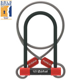 Zefal D-Locks K-Traz U13 cable U-lock bike lock with double locking system, shown in a close-up view of the lock and cable.