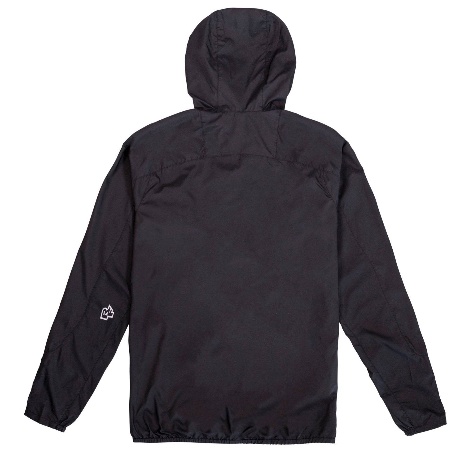 Race Face Stash Jacket 2021 lightweight wind and water-resistant outdoor jacket, shown packed and partially unzipped.