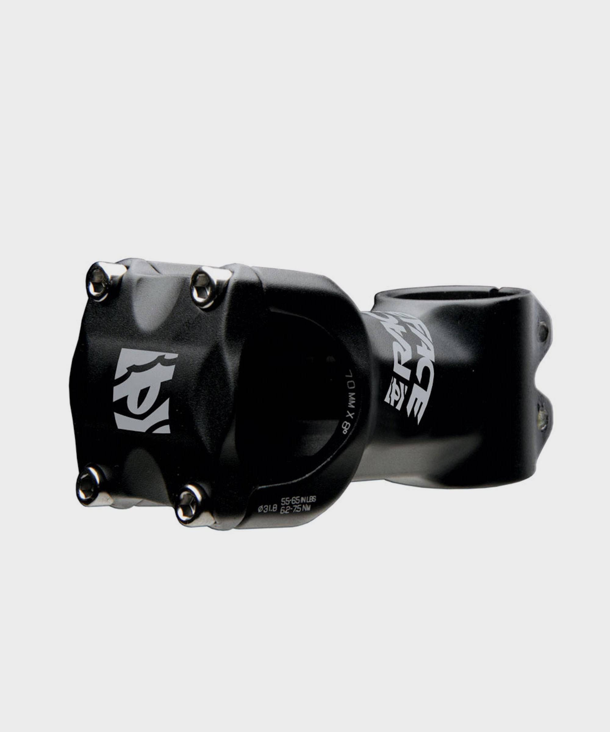 Race Face Ride Stem for 31.8mm handlebars, XC and trail bike component, durable black bike stem for mountain biking.