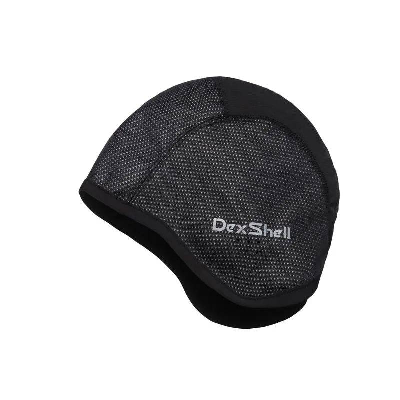 Black DexShell windproof skull cap, breathable and stretchable helmet-compatible headwear for outdoor activities.