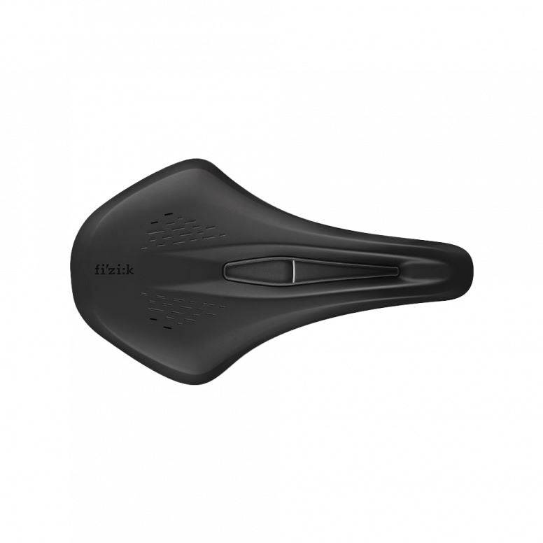 Fizik Terra Argo X1 gravel bike saddle with ergonomic cut-out and carbon rails, designed for comfort and lightweight performance.
