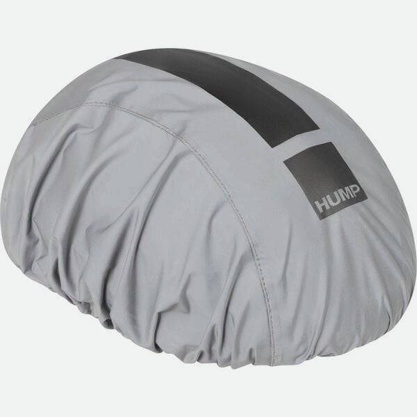 HUMP Ultra-Reflective Waterproof Helmet Cover for adult helmets, providing safety and weather protection in rainy conditions.