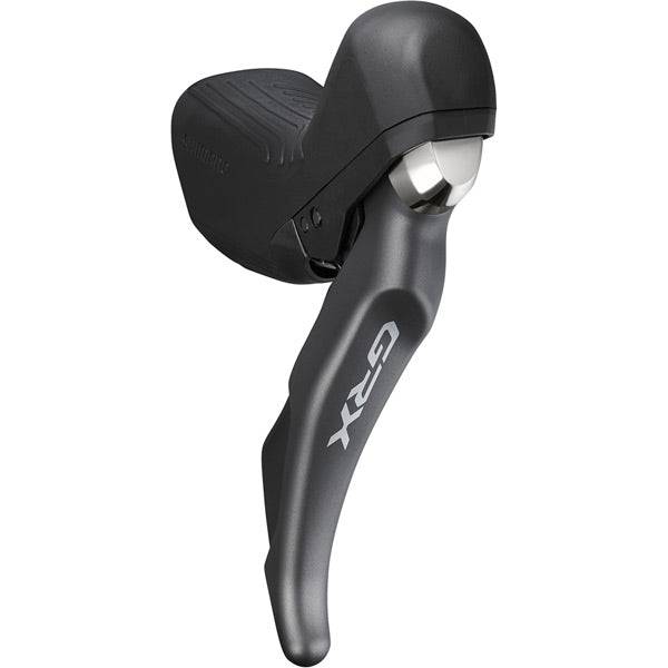 Shimano GRX ST-RX810 mechanical shift and hydraulic disc brake STI lever for gravel bikes, shown in black with gear and brake controls.