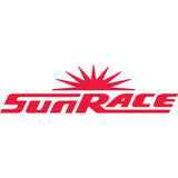 SunRace CRMX00 narrow-wide chain ring for MTB, 96 BCD, 4-arm crankset, with SunRace logo visible on the component.