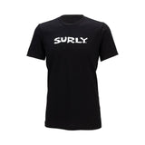 Black and white Surly logo T-shirt for men, casual cotton tee designed for everyday wear, featuring the Surly brand logo.