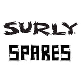 Surly bike thru axles for wheels, durable and compatible bike components, shown in a set of spare parts for stability.