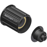 DT Swiss Ratchet EXP freehub conversion kit for Shimano 11-speed road bikes, featuring quick-release 130/135mm QR axle components.