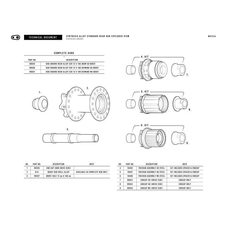 Crankbrothers Synthesis E rear hub XD with 32 spokes, 148x12mm black bicycle wheel component for wheelsets.