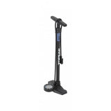 Topeak JoeBlow Roadie EX blue floor pump with SmartHead® valve for road bikes, displayed with digital pressure gauge and handle