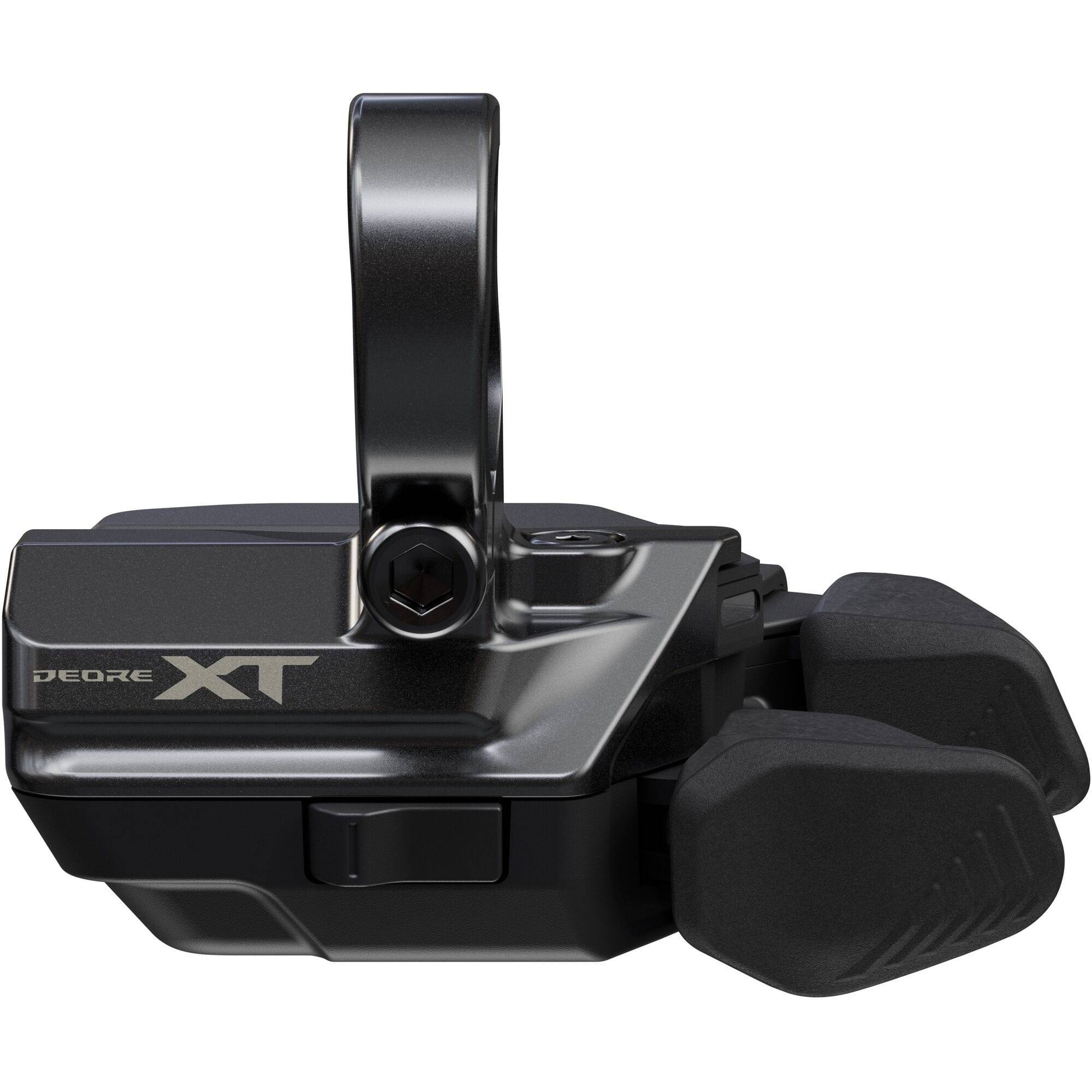Shimano Deore XT SW-M8250-R wireless Di2 right-hand shift switch clamp band component for mountain bike shifting.