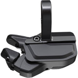 Shimano Deore XT SW-M8250-R wireless Di2 right-hand shift switch with clamp band for bicycle component setup.
