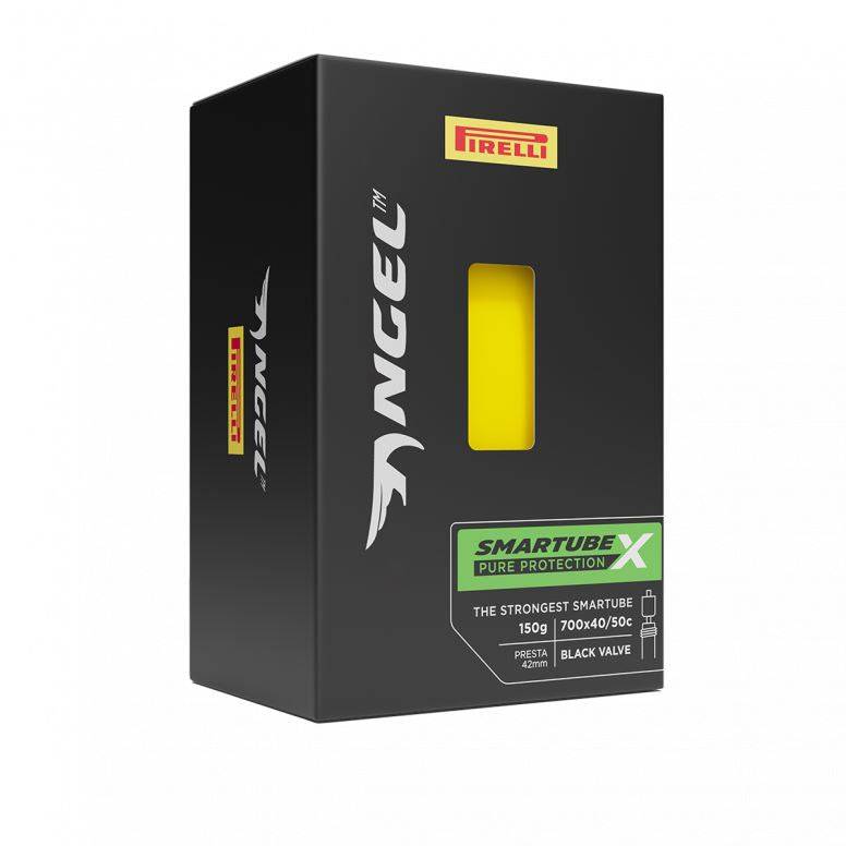 Pirelli Angel SmarTUBE X inner tube with Presta and Schrader valves for CINTURATO and ANGEL tires, component replacement.