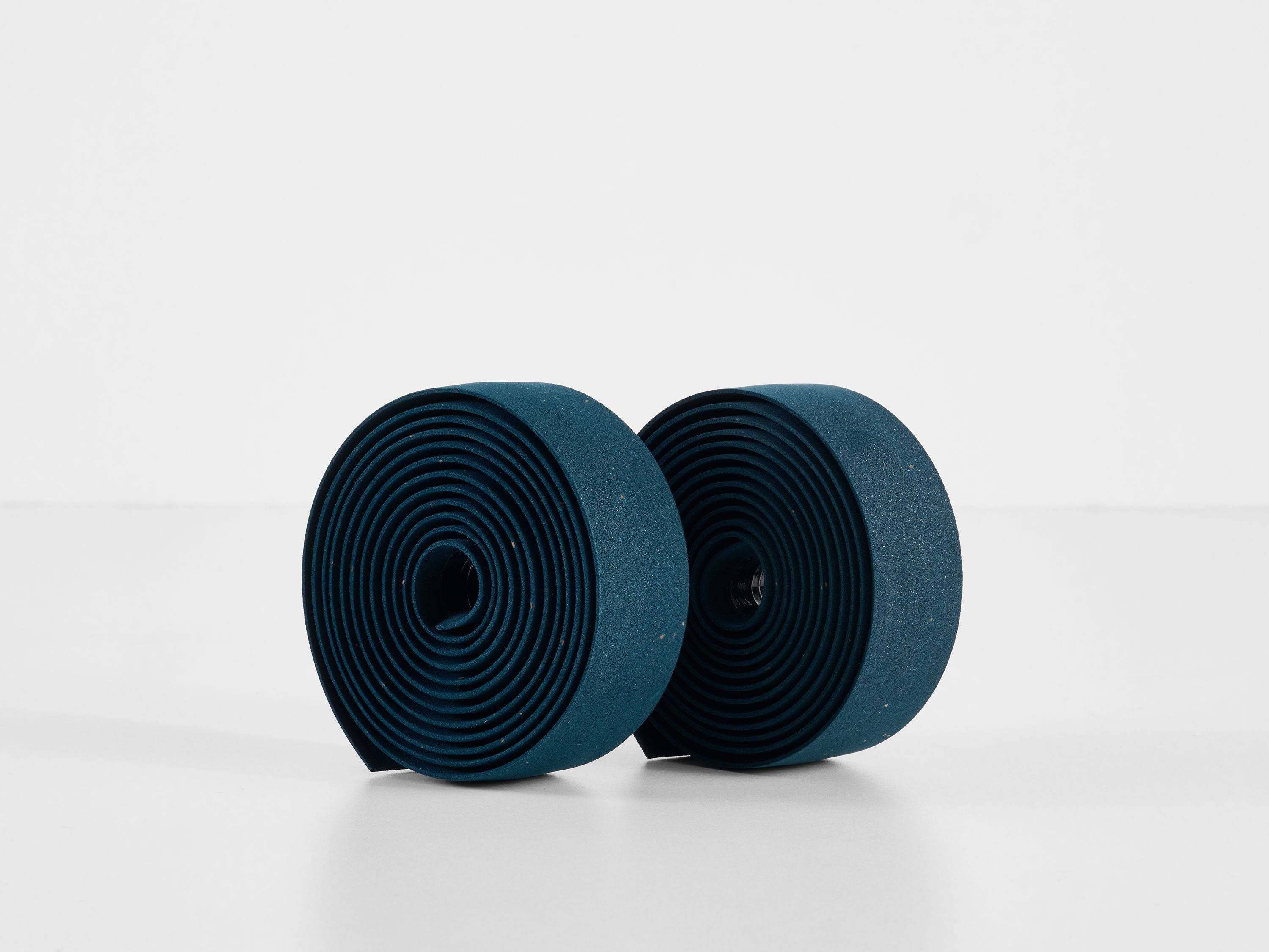 Trek gel cork handlebar tape set for road and hybrid bikes, featuring shock-absorbing cushioning on a bike handlebar.
