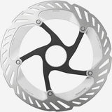 Shimano Deore XT RT-CL800 Ice Tech FREEZA 180mm center lock brake rotor with ventilated cooling fins and durable metal surface.