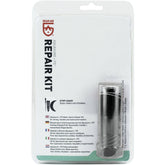 Gear Aid Aquasure Repair Kit with Tenacious Tape for outdoor gear clothing repairs, featuring tape and repair tools.