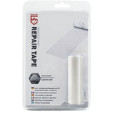 Clear PVC repair tape by Gear Aid, weatherproof outdoor gear patch tape, applied to a fabric surface for waterproof repairs.