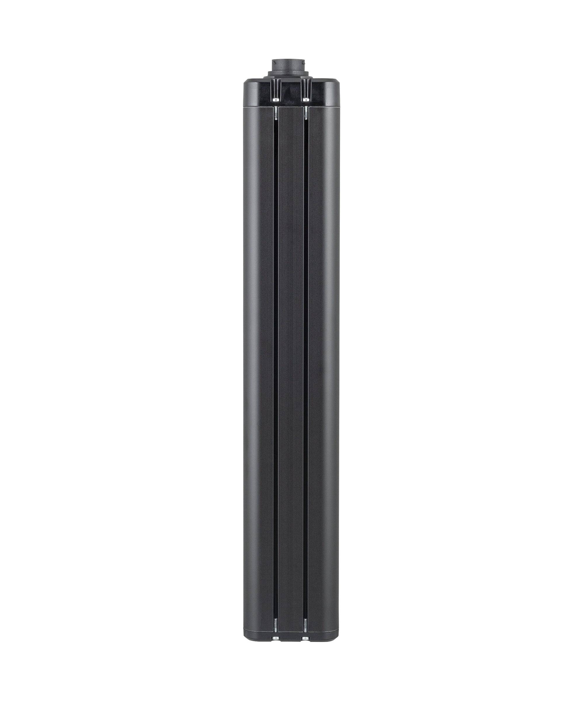TQ HPR 360Wh black e-bike battery compatible with TQ Systems, showing the sleek rectangular component with branding and connectors.