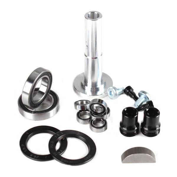 Race Face Atlas pedal bearing rebuild kit with replacement components and accessories for bike pedals.