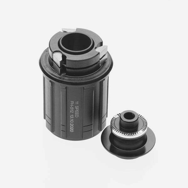 Profile Design FH-512 freehub body for 10/11-speed Shimano GMR rim brake wheels, shown in close-up with metal construction.