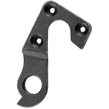 Black alloy M Part gear hanger for bikes, compatible with various brands, lightweight and durable bicycle component.