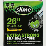 Slime Smart Tube 26-inch Presta valve inner tube with sealant, bicycle component for puncture protection and inflating tires.
